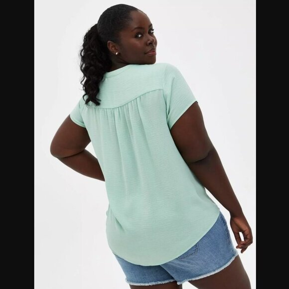 Torrid Gauze Split Front Pullover Top - Picture 2 of 6